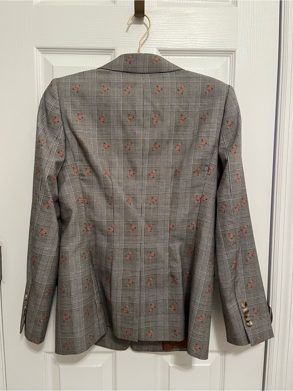 Brooks Brothers Floral Glen Plaid Double Breasted Blazer Size 8 - Picture 9 of 16